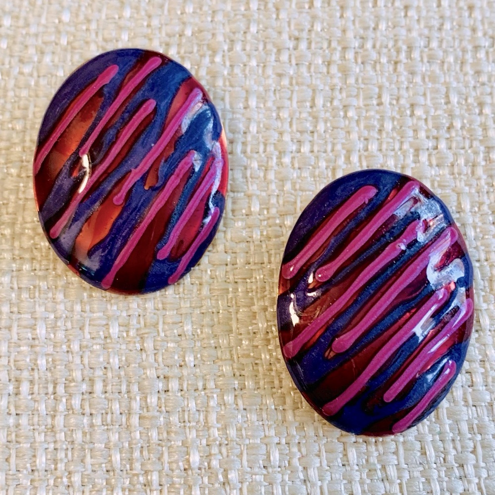 Vintage purple and pink earrings
